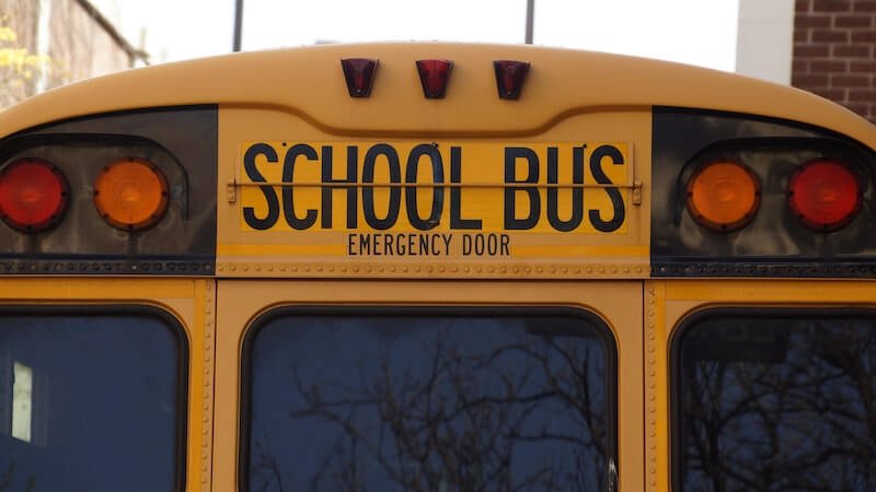 Back of a Omaha School Bus
