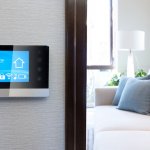 Smart home panel on wall of house