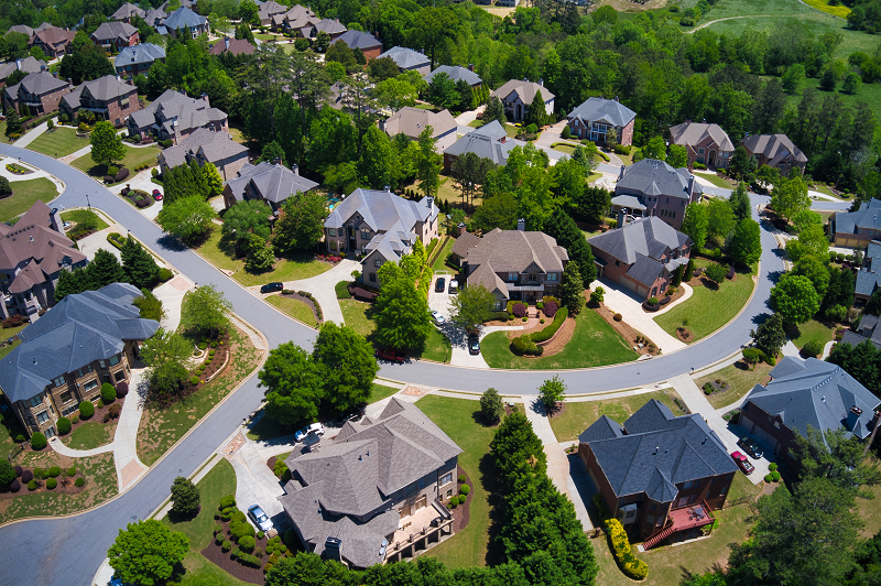 Houses in a Lincoln neighborhood