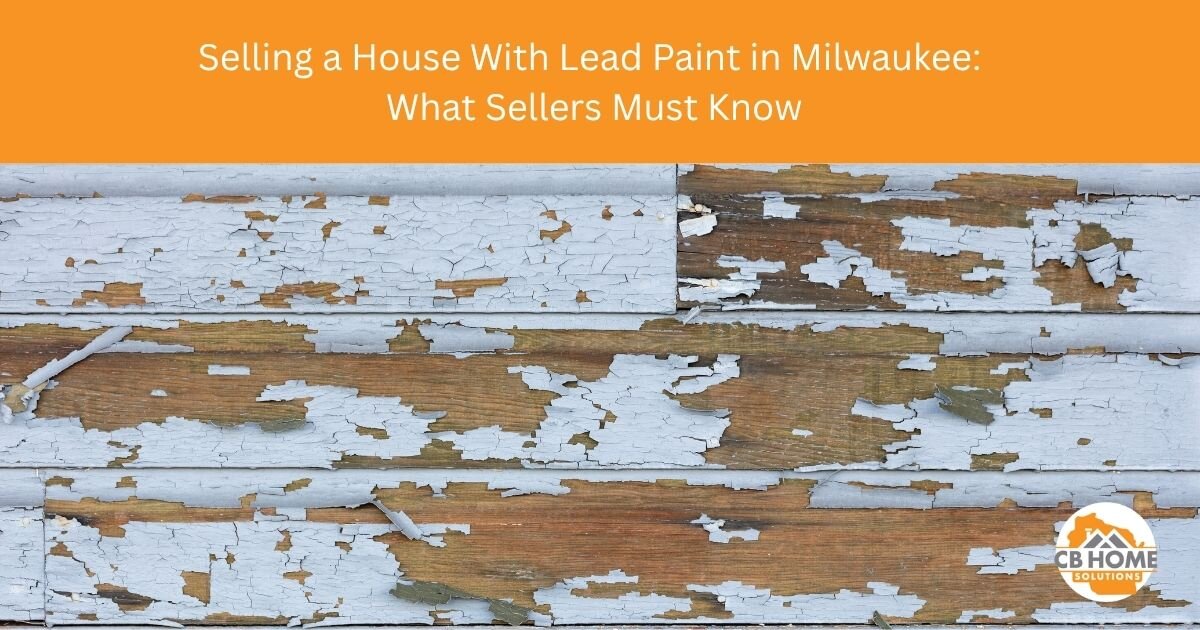 Peeling paint on an older Milwaukee home window trim — lead paint disclosure