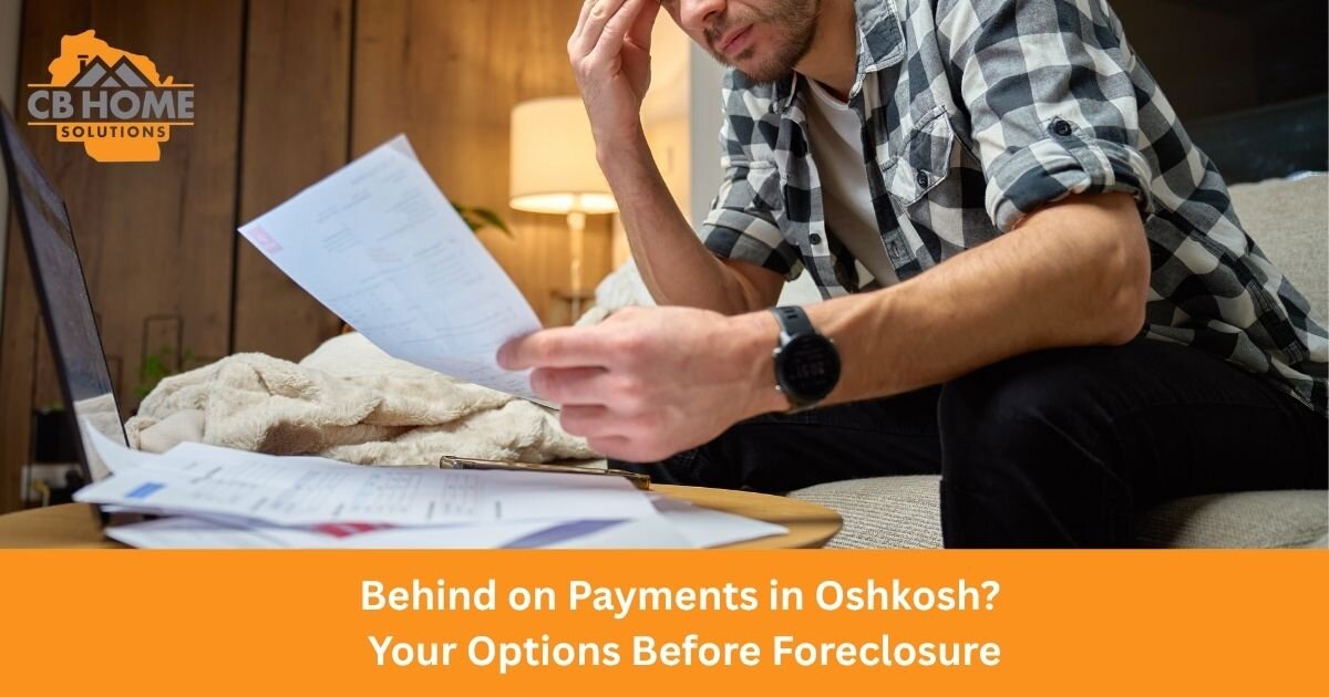 Oshkosh homeowner reviewing mortgage options before foreclosure at kitchen table