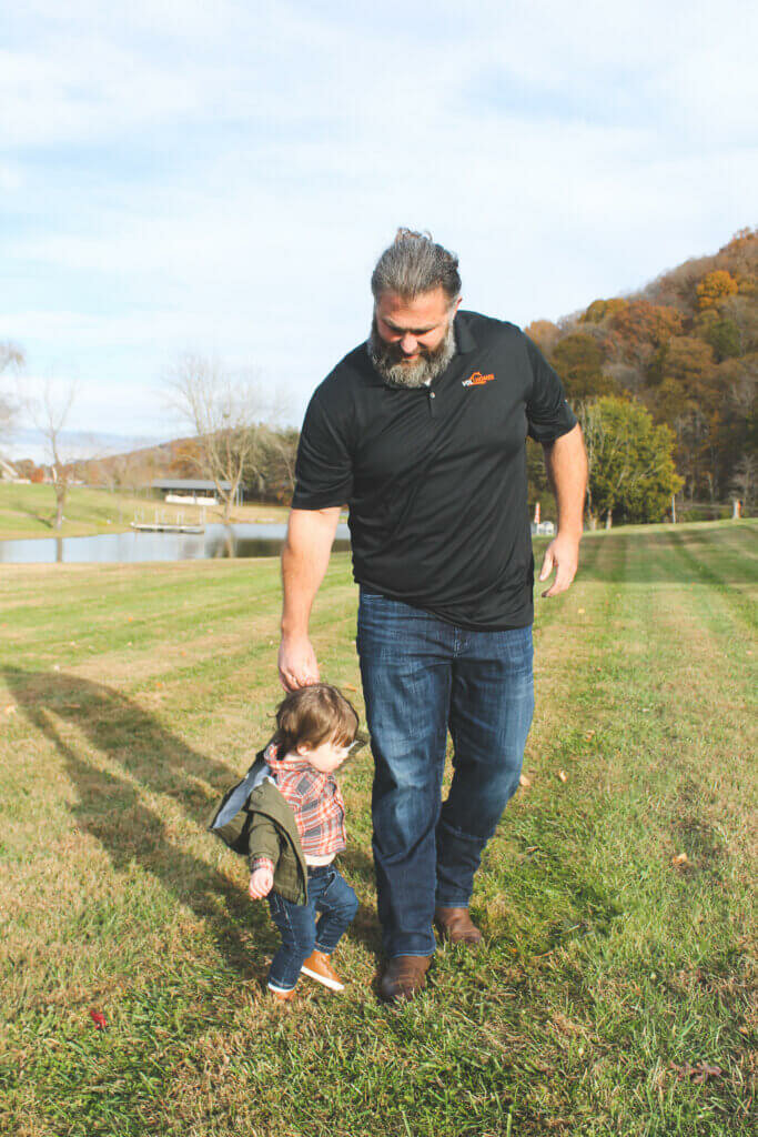 Cassidy Melhorn and his son. Vol Homes  are local trusted house buyers in Knoxville TN. You can trust us. We buy houses simply and fairly.