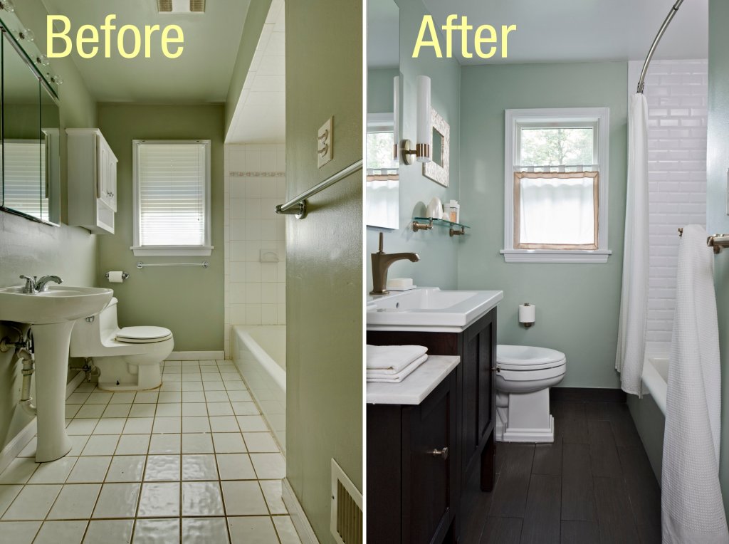 how much updating is needed to sell house in Cincinnati - bathroom remodel before and after