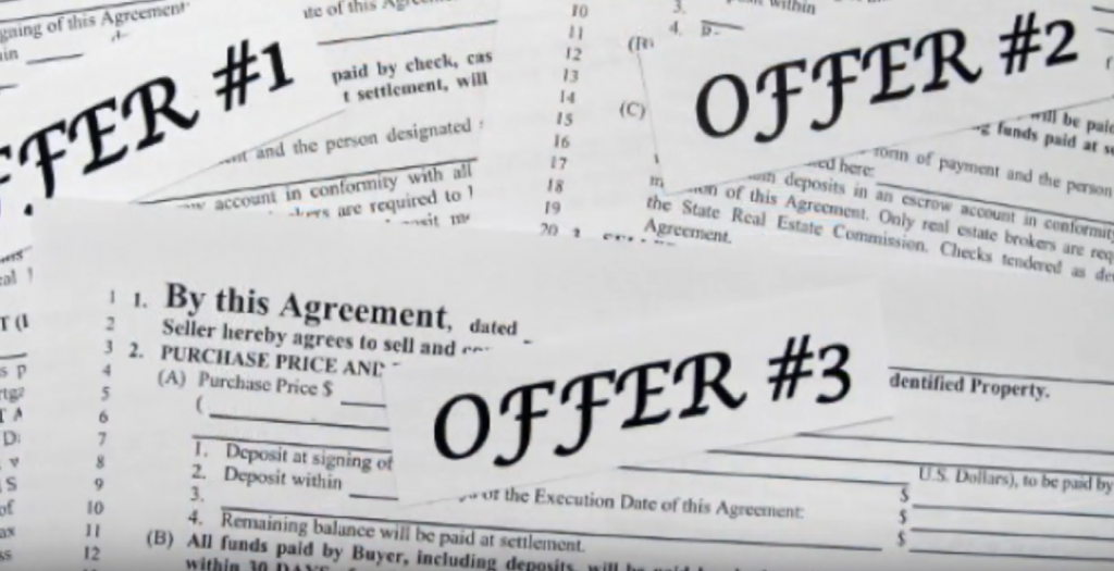 how to handle multiple offers - 3 offers - highest and best