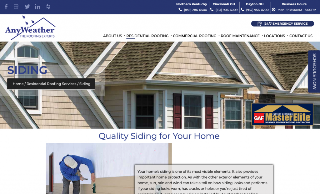 rate of return on repairs - anyweather siding