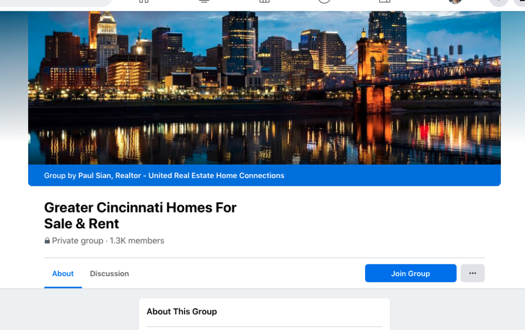 Cincinnati facebook group to sell your house