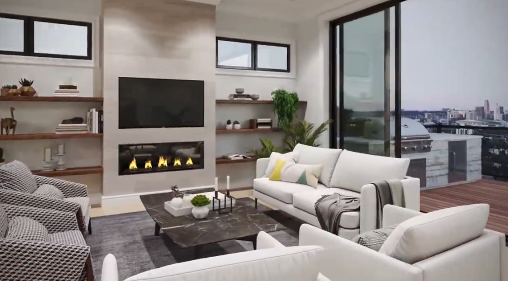 Luxury Living with AMAZING Cincinnati Views at Park Pointe -Living Room