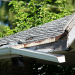 damaged roof of a house