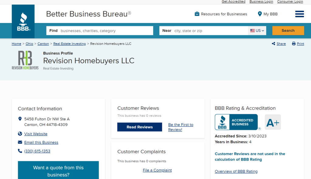 Revision Homebuyers BBB
