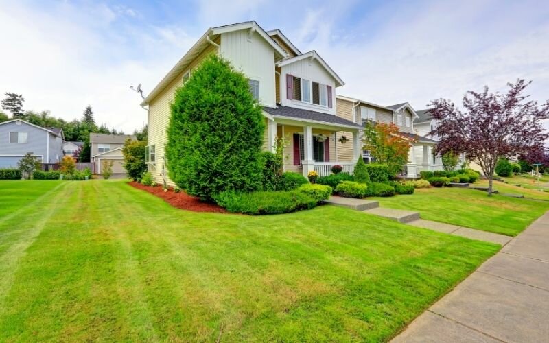 Classic american house exterior with curb appeal