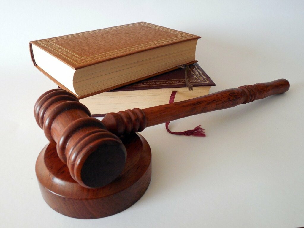 A gavel and two books