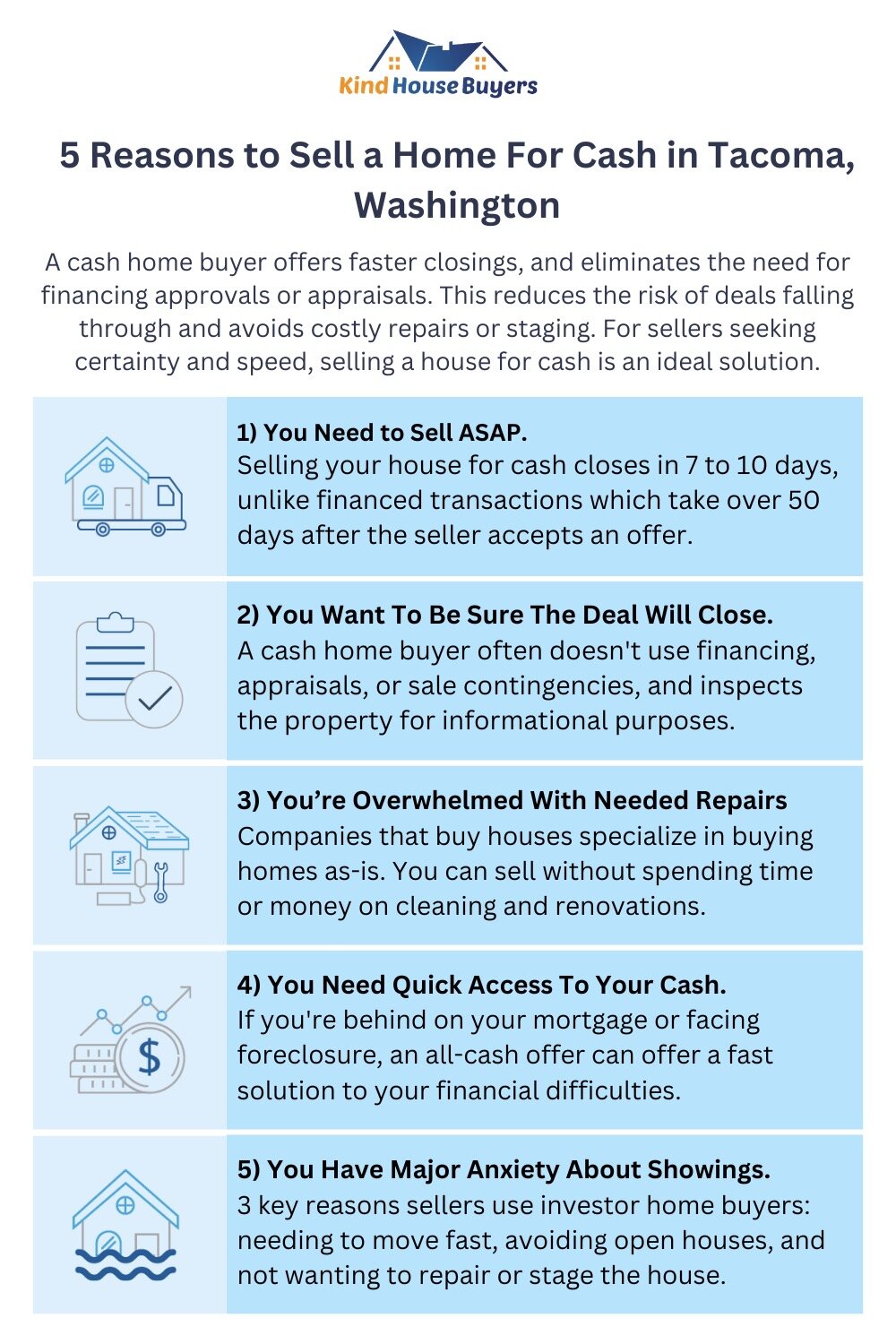 Reasons To Sell A Home For Cash In Tacoma Washington