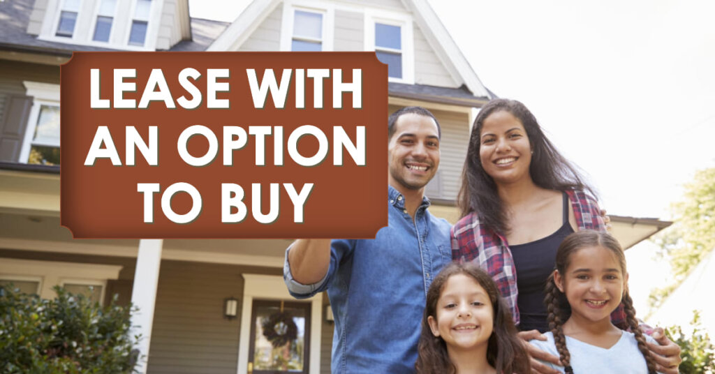 A picture of a family buying with lease option their home