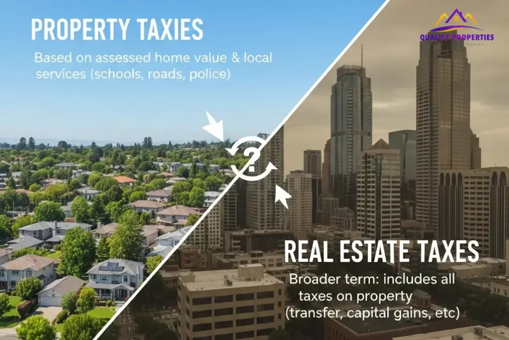 Real Estate Taxes vs Property Taxes