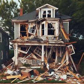 Richmond VA house with visible structural damage and needed repairs