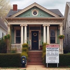 Richmond VA house with a reverse mortgage warning sign on the door