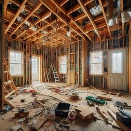 House in Richmond VA with evidence of unpermitted renovations and unfinished construction