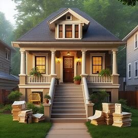 Richmond VA house exterior under cloudy sky with probate legal papers on front steps