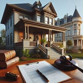 Richmond VA home with probate papers and courthouse backdrop