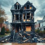 Burned home in Richmond VA with visible fire damage to siding and roof