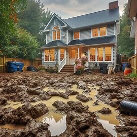 Richmond VA house with a large backyard showing signs of septic system failure