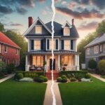 Richmond VA home with divided property lines symbolizing a divorce situation