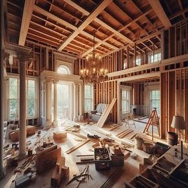 Unfinished home renovation in Richmond VA with exposed drywall and construction tools
