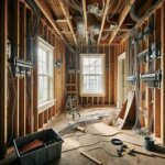 Old Virginia house with exposed wiring and unfinished renovations