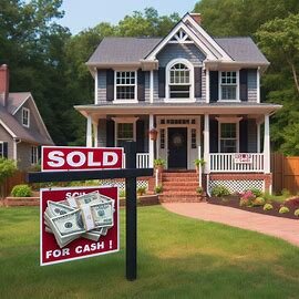 Virginia home with sold sign after cash purchase