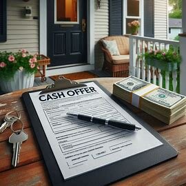 Virginia homeowner reviewing a house offer document on a front porch table