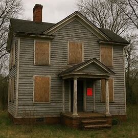 Virginia home with visible code violation notice on the front door