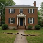 House in Richmond VA with visible foundation cracks and warning signs