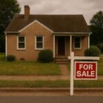Inherited home in Virginia with a for sale sign in front