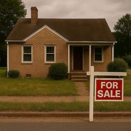 Inherited home in Virginia with a for sale sign in front