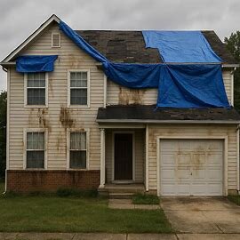 Virginia home with visible roof damage and aging shingles