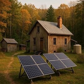 Off-grid cabin-style home in rural Virginia without utilities or permits