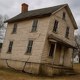 Virginia home with visible structural damage including foundation cracks