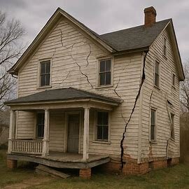 Damaged Virginia home with cracked walls and foundation concerns