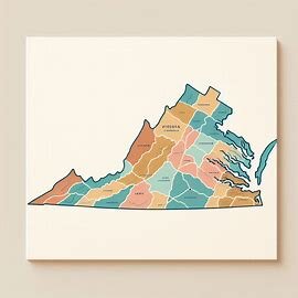 Map of Virginia highlighting major metro areas