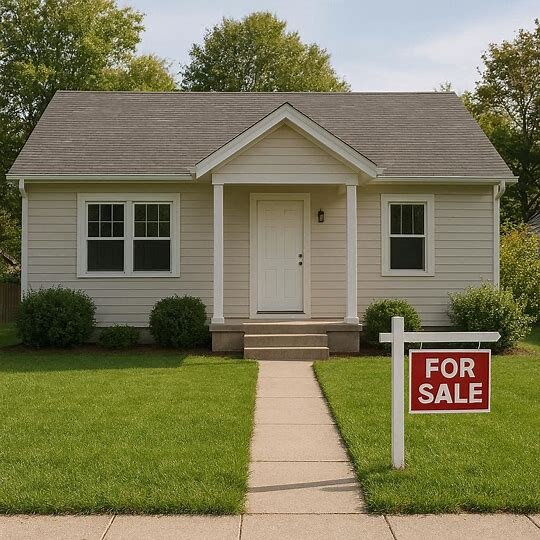 Virginia home with a simple for sale sign in the yard