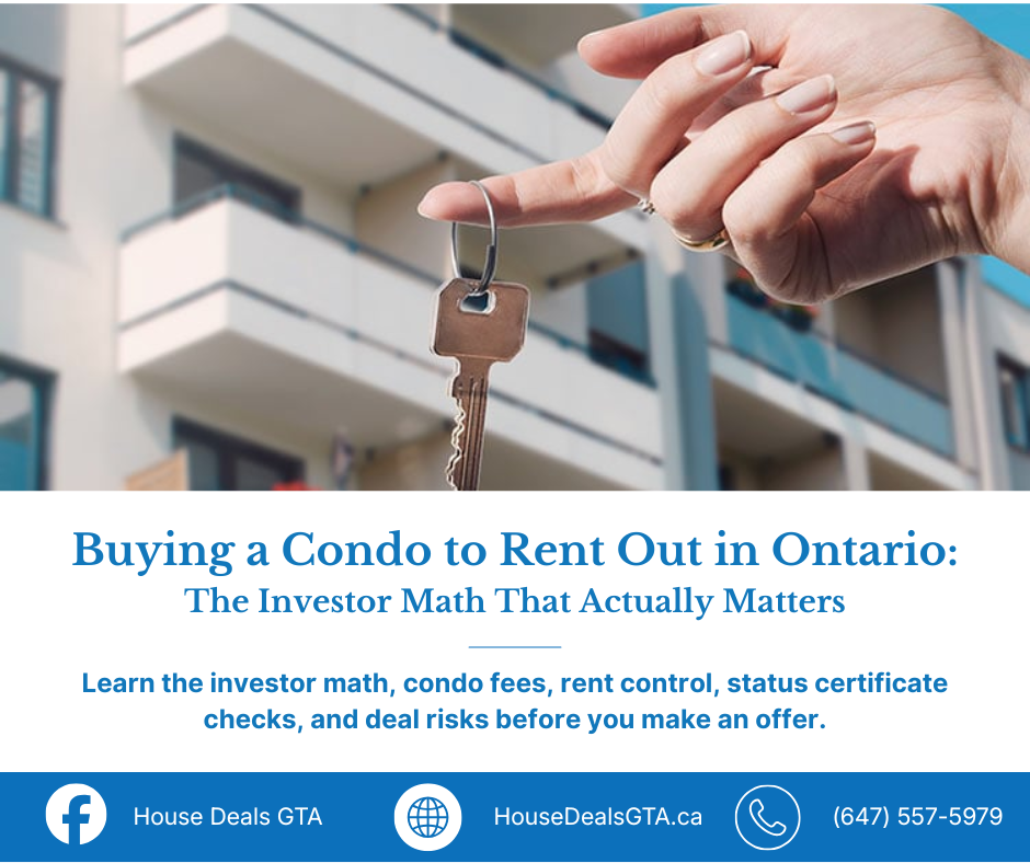 Buying a condo to rent out in Ontario starts with the numbers, including cash flow, condo fees, rent control, and deal risk.