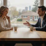 Michigan homeowner reviewing a cash home offer with a local home buyer