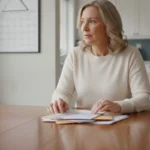 Michigan homeowner reviewing mortgage notices at a kitchen table