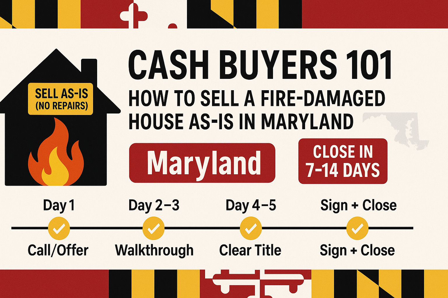 Cash Buyers 101 How to Sell a Fire‑Damaged House As‑Is in Maryland (7–14 Days)