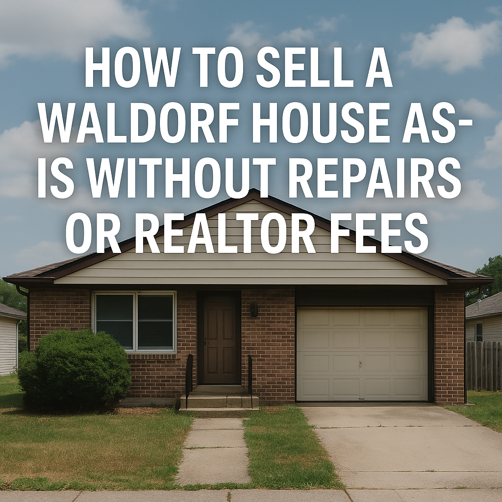 How can I sell my house as-is in Waldorf MD without repairs or realtor fees