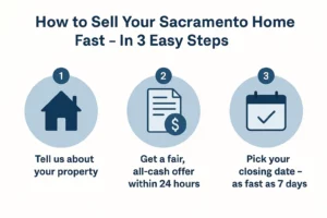Step-by-step guide from cash home buyers near me in Sacramento showing how to sell your house fast, as-is, with no fees or agent involvement.
