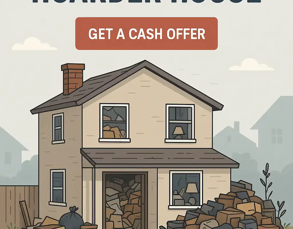 Sell hoarder house Vallejo fast with cash offer – cluttered property illustration