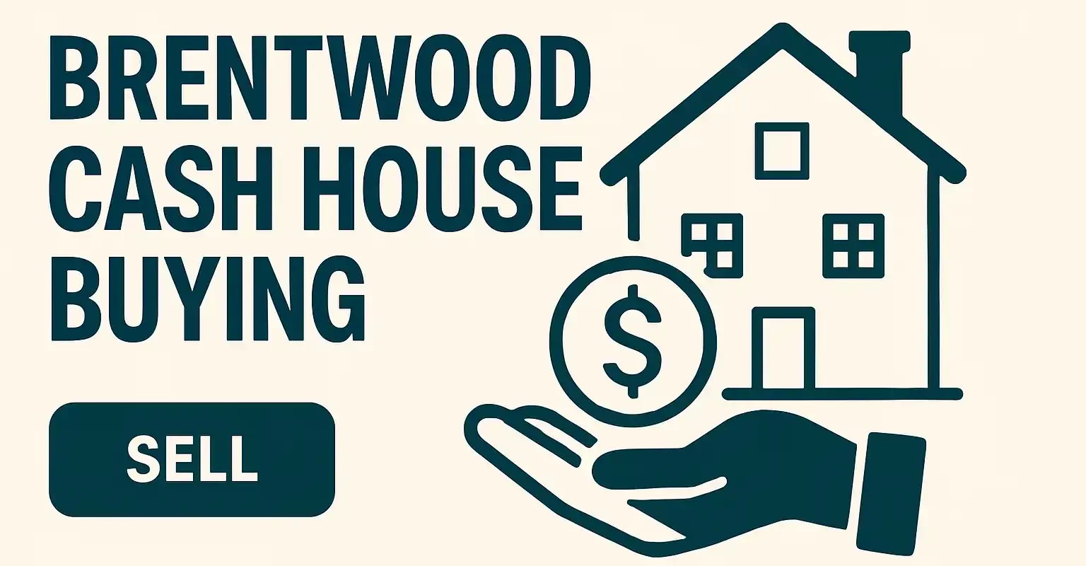 Sell my house fast Brentwood CA – cash house buying graphic with home and dollar illustration