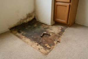 Sell hoarder house with hidden mold and floor damage uncovered during cleanout in California.