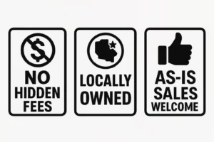 Set of three trust badges for sell my house fast Vallejo